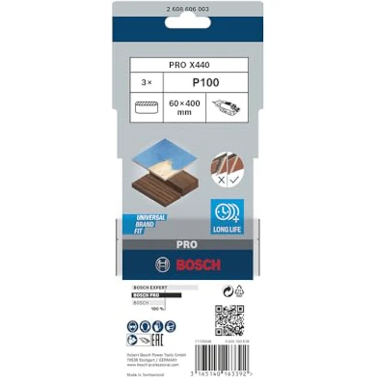 Bosch Professional Schleifband für Bandschleifer Holz und Farbe Best for Wood and Paint (3 Stück, Körnung 100, X440) – Bild 3
