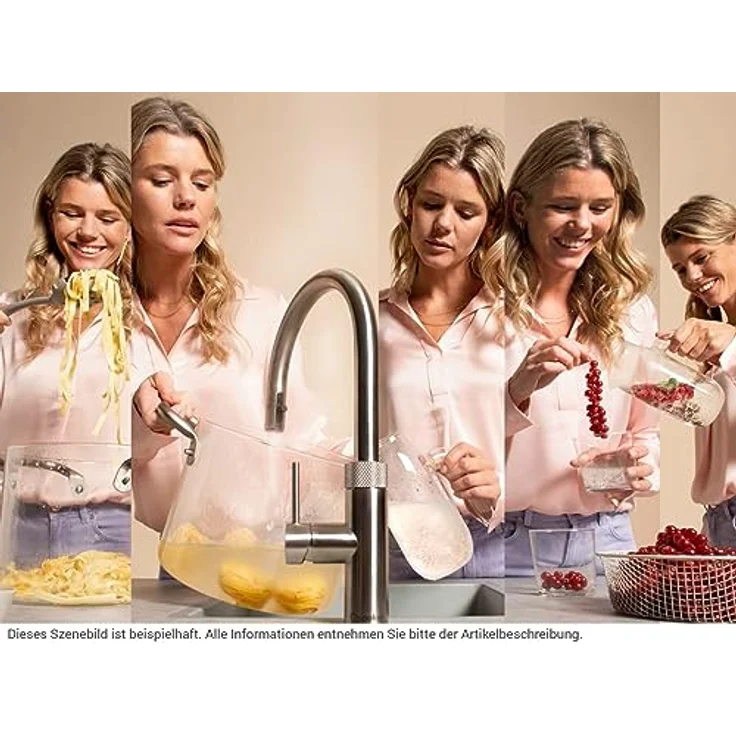 QUOOKER Flex Set, PRO3 Reservoir, CUBE Voll-Edelstahl, Kochend-Wasserhahn mit flexiblem Zugauslauf, 7 Jahre Garantie – Bild 3