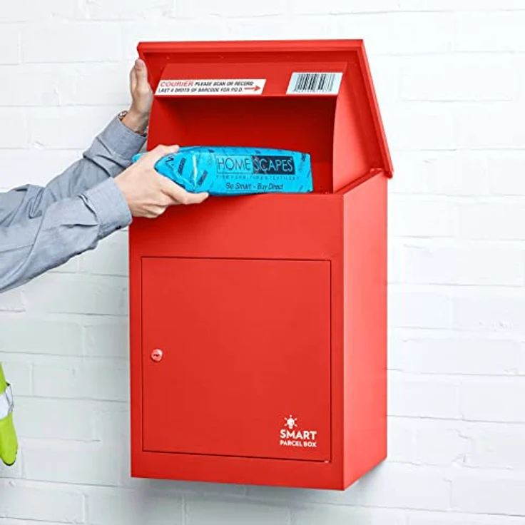 Smart Parcel Box SMART PARCEL BOX rot 44x35x58, zur Wandmontage, für Zuhause & Unternehmen, rostfrei & wetterfest – Bild 1