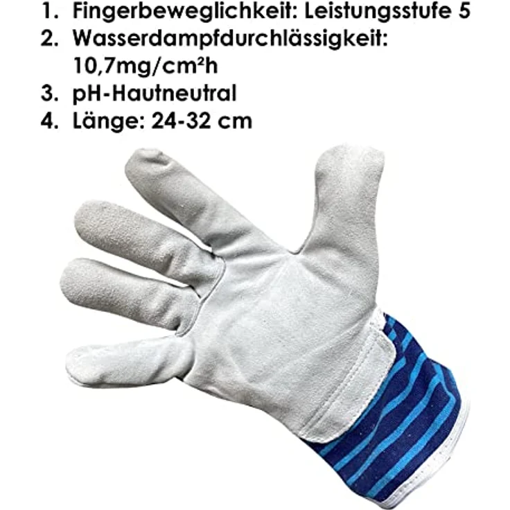 Hase Safety Gloves 12 Paar - ROSTOCK, 5-Fg.-Sicherheitshandschuhe aus Spaltleder - Größe 8, TÜV GS Schadstoff geprüft – Bild 3