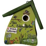 Vogelvilla Nistkasten aus Holz, handbemaltes Nisthaus, mit Aufhängung