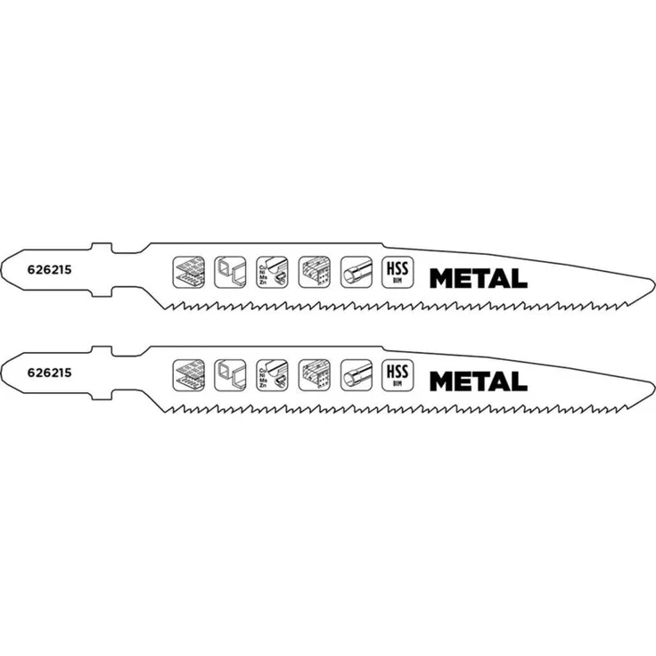 KWB 2x Bi-Metall Stichsägeblätter für Metall, Vario Twin-Cut, geeignet für Aluminium, Blech, Bauholz, Kunststoff