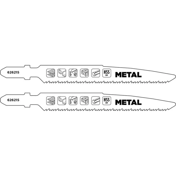 KWB 2x Bi-Metall Stichsägeblätter für Metall, Vario Twin-Cut, geeignet für Aluminium, Blech, Bauholz, Kunststoff