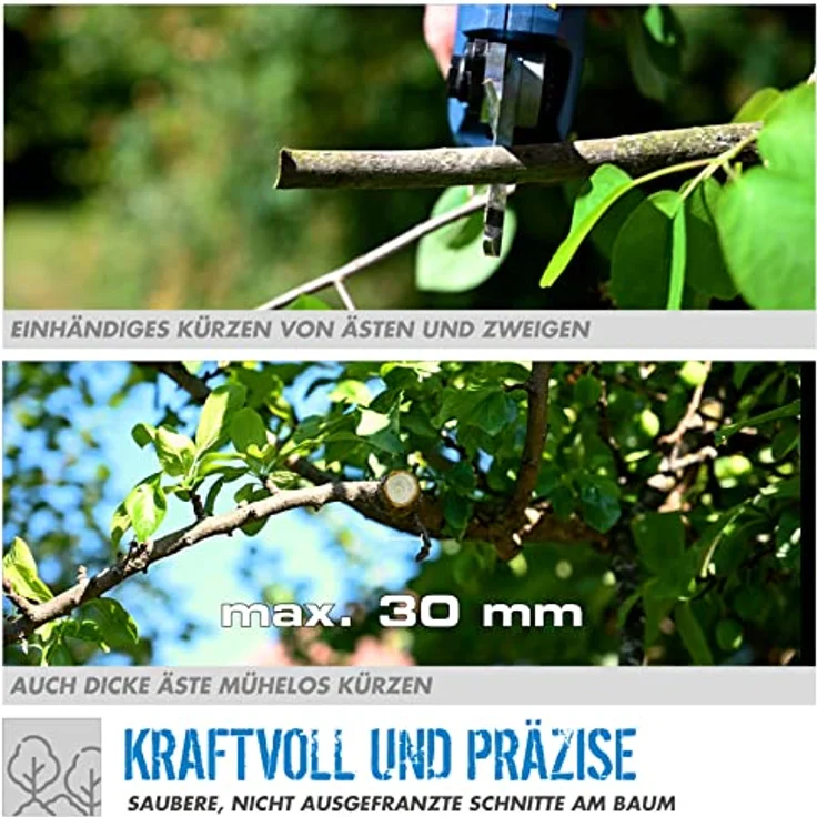 Güde Akku Astschere ASC 18-0 (Easy-Energy-Exchange Brushless Series, Lithium Ionen, 18 V, bis 30 mm Aststärke, hochwertige Bypass-Klingen, Sicherheitsschalter) – Bild 4