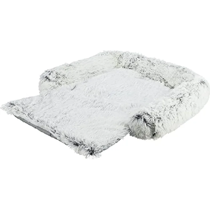 TRIXIE wasserundurchlässige und besonders kuschelige Hundedecke für die Couch Polster-SCHONDECKE Harvey, ECKIG, 70 × 90 cm, WEIß-SCHWARZ - mit abnehmbarem, waschmaschinengeeignetem Bezug - 38045