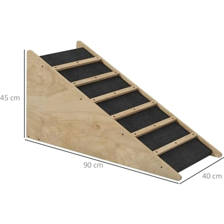 PawHut Hunderampe Haustierrampe, Kofferraumrampe, Rutschfestes Hundeeinstiegshilfe für mittelgroße Hunde bis zu 20 kg, 90 x 40 x 45 cm – Bild 5