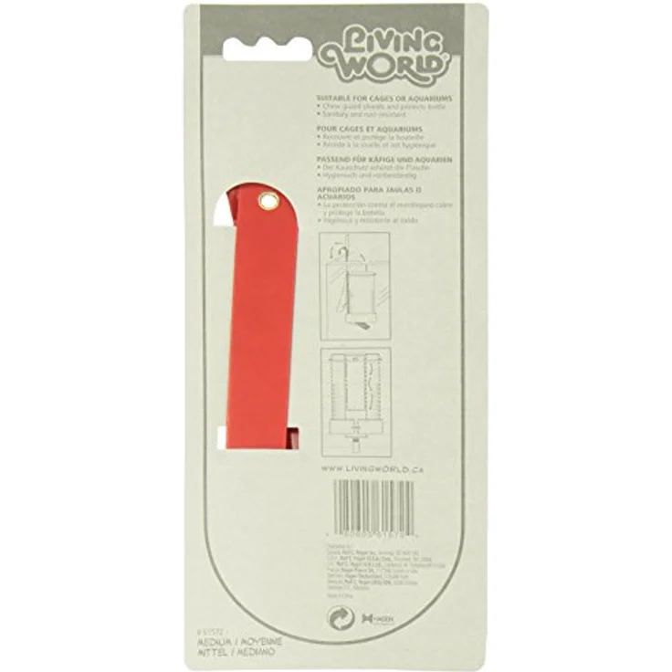 Hagen Living World Trinkflaschenhalter aus Metall mit Kauschutz, 7 x 22 cm, für Nagertränken bis 450 ml, hygienisch und rostbeständig, 1 Stück – Bild 2