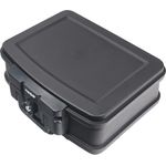 HMF Geldkassette feuerfeste und wasserdichte Dokumentenkassette, Tresor zum Schutz von Wertsachen, 44,5x16,5x33 cm, DIN A4, schwarz