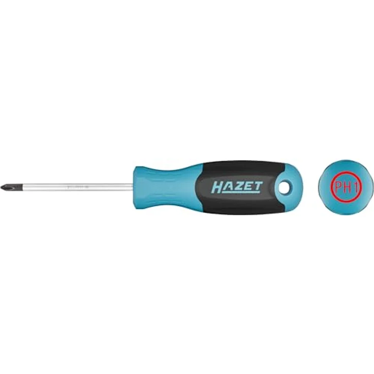 Hazet Schraubendreher 811-PH1, PH1 Kreuzschlitz, 185 mm Rundklinge, 4,5 mm Durchmesser, rutschfester 3-Komponenten-Griff, hohe Kraftübertragung, schwarz – Bild 3