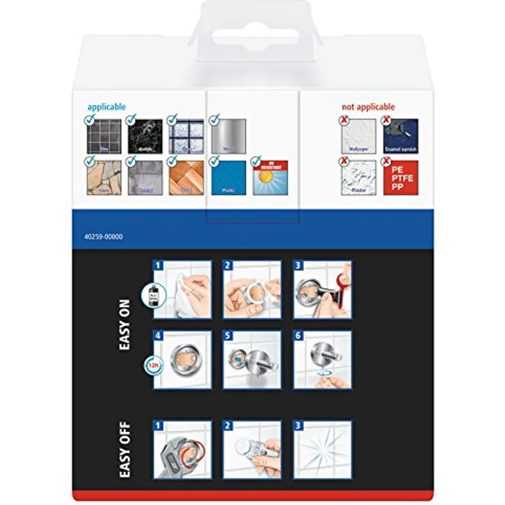 tesa KLAAM Toilettenpapierhalter mit Deckel, verchromt - WC-Rollenhalter zur Wandbefestigung ohne Bohren, inkl. Klebelösung - 125mm x 140mm x 53mm – Bild 3