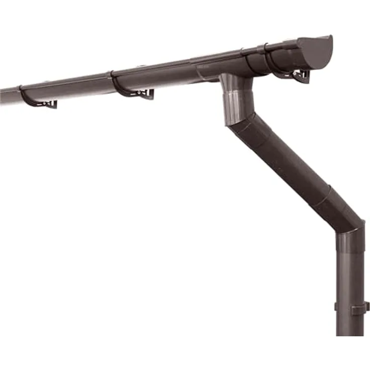 INEFA Dachrinnen Set Gartenhaus, Carport, Terrasse, NW 100 halbrund 8m Dunkelbraun 1 Dachseite, Regenrinne PVC für Pultdach, Made in Germany