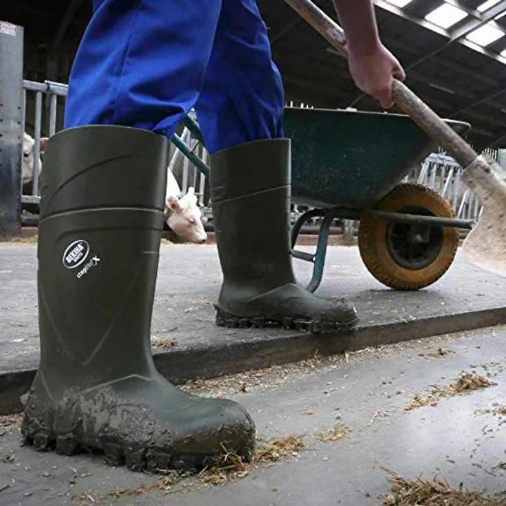Bekina Steplite X O4, Robuste Sicherheitsstiefel für Herren und Damen, ohne Stahlkappe, rutschfest, wasserdicht, isolierend bis -30 Grad, Weite Passform, grün, EU 43 – Bild 2