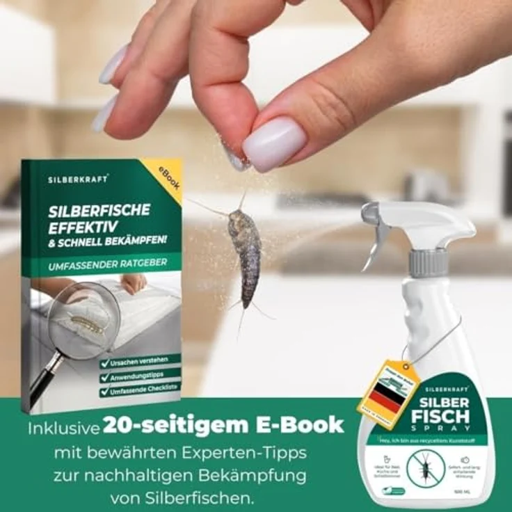 Silberkraft Anti-Silberfischspray 500 ml, effektive Schädlingsbekämpfung ohne Fallen, inklusive E-Book mit Experten-Tipps – Bild 4