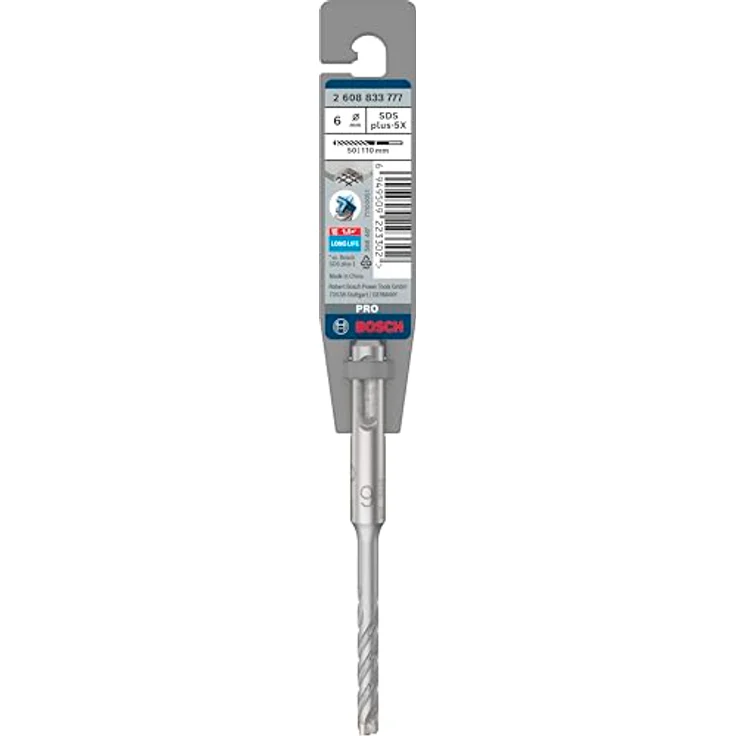 Bosch PRO SDS plus-5X Hammerbohrer 6 x 50 x 110 mm, langlebig und präzise für Stahlbeton, 4-Schneider-Design – Bild 2