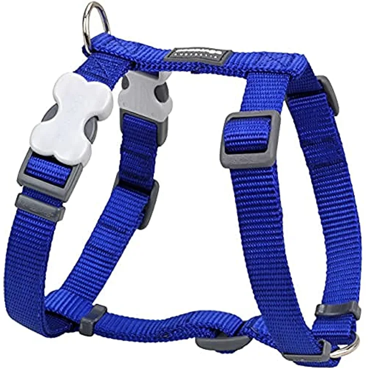Red Dingo Hunde-Geschirr, weich, Halsumfang 37-61 cm, dunkelblau, verstellbar, 20 mm dick