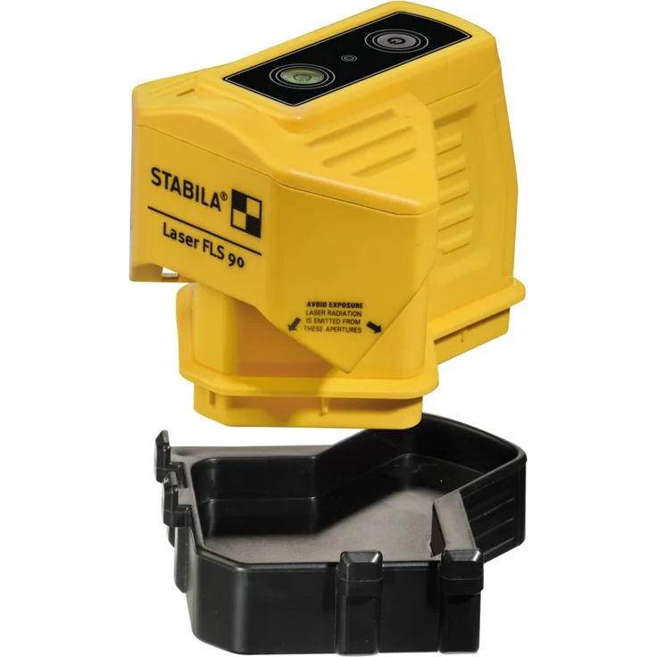 STABILA Bodenlinien-Laser FLS 90, exakter 90-Grad-Winkel am Boden, Reichweite Laserlinie 15 m, Schutzklasse IP 54, Umsteck-Sockel, Zielplatte, Tasche – Bild 6
