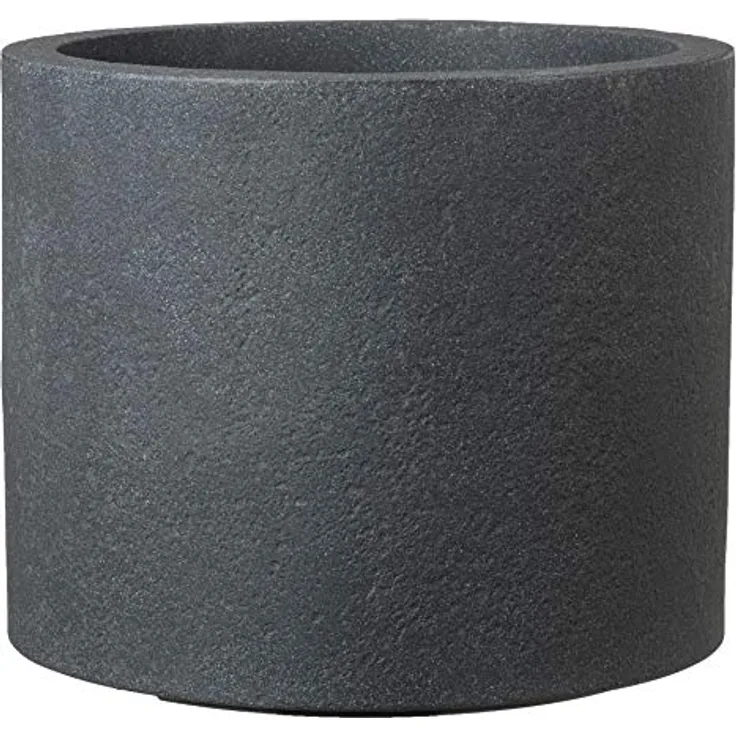 Scheurich Panzano 50, Pflanzgefäß/Blumentopf/Pflanzkübel, rund, Farbe: Schwarz-Granit, hergestellt mit recyceltem Kunststoff