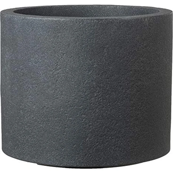 Scheurich Panzano 50, Pflanzgefäß/Blumentopf/Pflanzkübel, rund, Farbe: Schwarz-Granit, hergestellt mit recyceltem Kunststoff – Bild 1