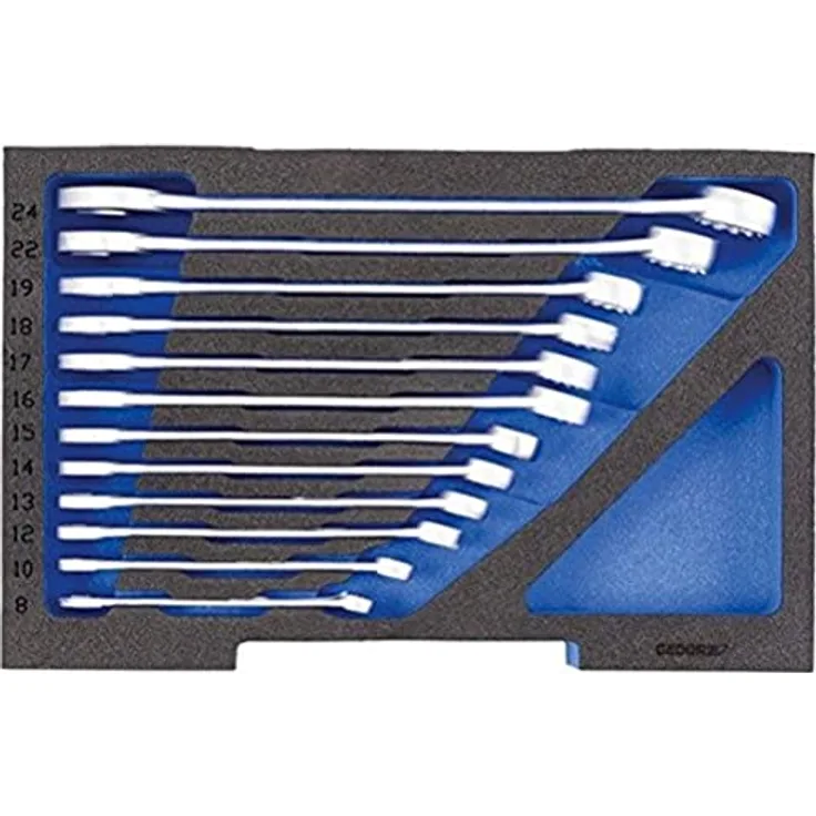 Gedore EI-1100 CT1-7 Schaumstoffeinlage für L-BOXX 136, leer, zur Bestückung mit Ring-Maulschlüsseln No. 7, langlebig und robust