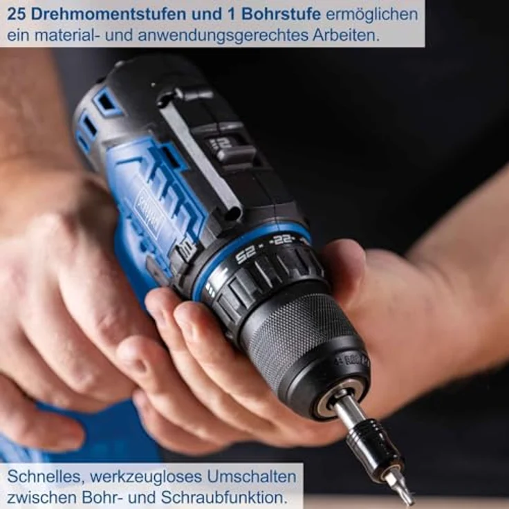 Scheppach Akku-Bohrschrauber BC-DD60-X | Brushless Motor | 60 Nm | 20V IXES | LED | Gürtelclip | 25 Drehmomentstufen | 1,5 - 13 mm Spannbereich – Bild 5