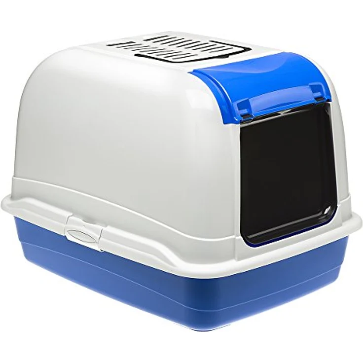 Katzentoilette mit Deckel, Katzenklo gloße Katzen, mit zwei Aktivkohlefiltern gegen schlechte Gerüche, Schwingtür und Griff, 50 x 66 x h 47 cm. – Bild 1