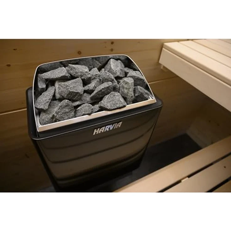 HARVIA KIP60E Black, Saunaofen 6 kW Elektroofen für Saunen 5-8 m³, hochglanz schwarz – Bild 3
