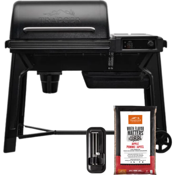 Traeger Woodridge Pro Pelletgrill und Smoker mit emaillierter Grillfläche, Abdeckhaube und vielseitigen Grillmethoden