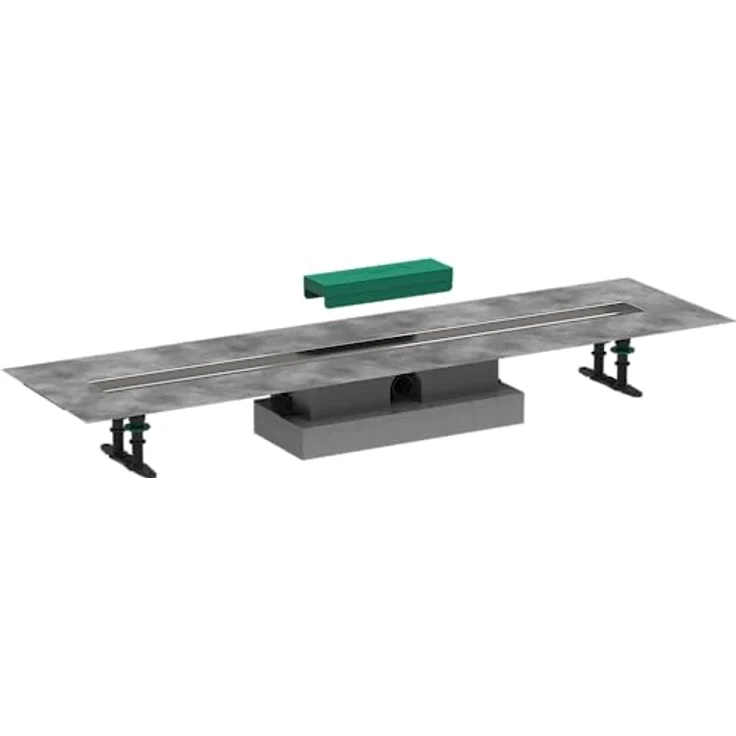hansgrohe uBox universal Komplettset 1000mm, Installationsset + Grundkörper für flache Installation von Duschrinnen (RainDrain Rock und Match), Edelstahl 304, Dichtvlies inkl. – Bild 1
