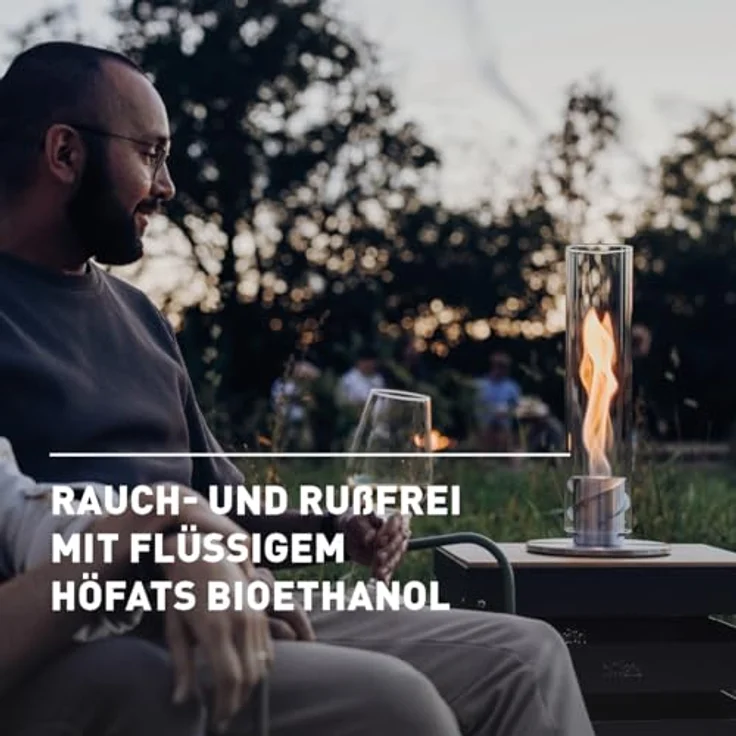 höfats - Spin 900 Silber NEUES Modell mit verlängerter Brenndauer Dank innovativer Brenntechnologie - flüssig Bioethanolkamin, Edelstahl Tischfeuer, wärmender Tischkamin für Indoor und Outdoor – Bild 5