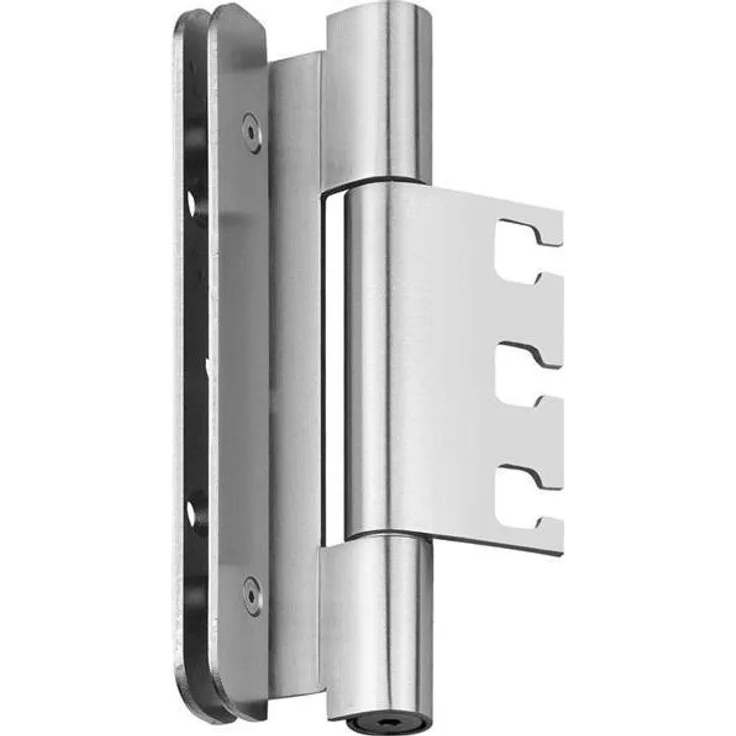 BSW Objektband, Türband für gefälzte Türen mit Edelstahl-Oberfläche, wartungsfrei, max. Tragkraft 200 kg, verstellbarer Andruck ±3 mm