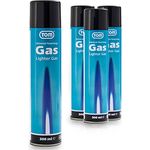 TOM LG-300 Feuerzeuggas, 300ml Nachfüllkartusche für universelle Verwendung mit 5 Adaptern