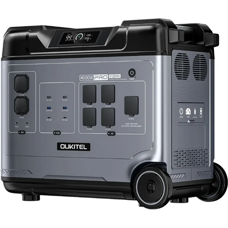 OUKITEL P5000 Pro Solargenerator 4000W, 5120Wh tragbare Powerstation mit LiFePO₄-Batterie und App-Steuerung für Camping & Notstrom