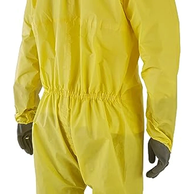Ansell AlphaTec 2300 Model 132, Einweg-Schutzanzug mit Kapuze, Chemikalienschutz Type 3/4/5, Wasserdichter Arbeits-Overall, Einmal-Schutzkleidung Herren Damen, Gelb, Größe M (1 Stück) – Bild 5