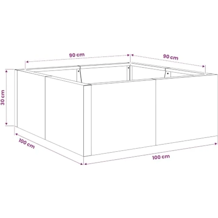 vidaXL Beetumrandung Stützmauer, 4 Eckstützmauern aus Stahl, wetterbeständig, anthrazit, 100 x 100 x 30 cm – Bild 2