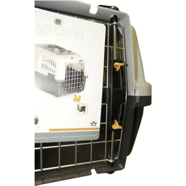 Bigbuy Transportbehälter Skudo 55 x 36 x 35 cm, Hundetransportbox mit Sicherheitsverschluss, Raster – Bild 4
