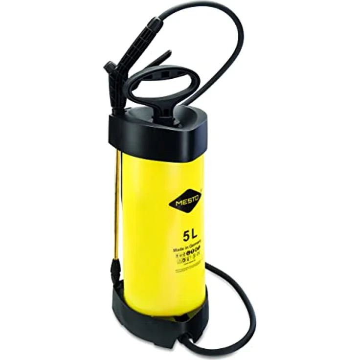 Mesto 3232M Drucksprühgerät Flori M (5 Liter, 3 bar, aus Kunststoff, gelb / schwarz, 19,5 x 20 x 52 cm) – Bild 1