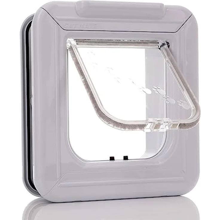 Kerbl Cat Mate® 4-Wege Katzentüre Super Selective, elektronische Katzenklappe mit LCD-Display und Zugangskontrolle für bis zu 9 Katzen, weiß – Bild 6