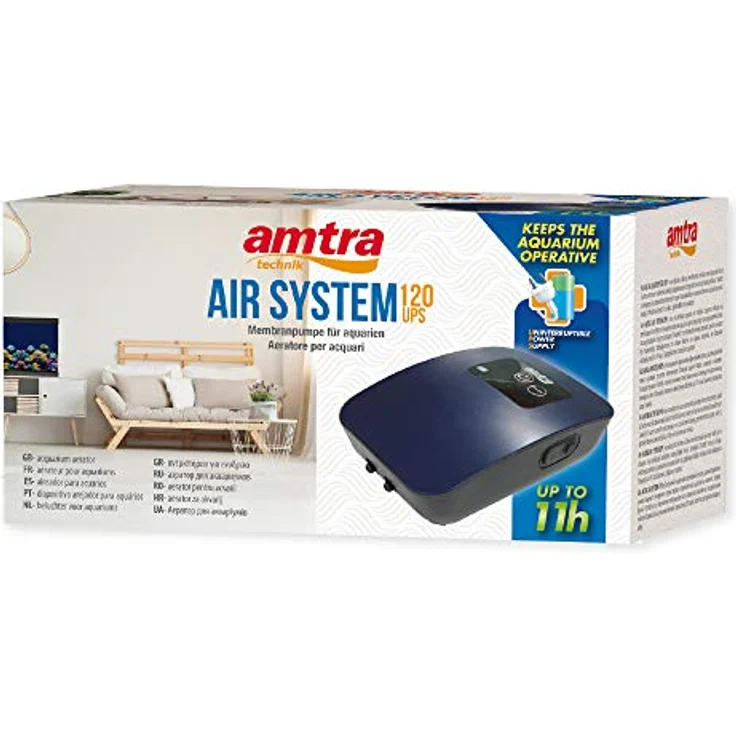 Amtra Air System UPS 360, leise Aquarienluftpumpe mit Lithium-Akku und 20 Stunden Standby-Funktion – Bild 2