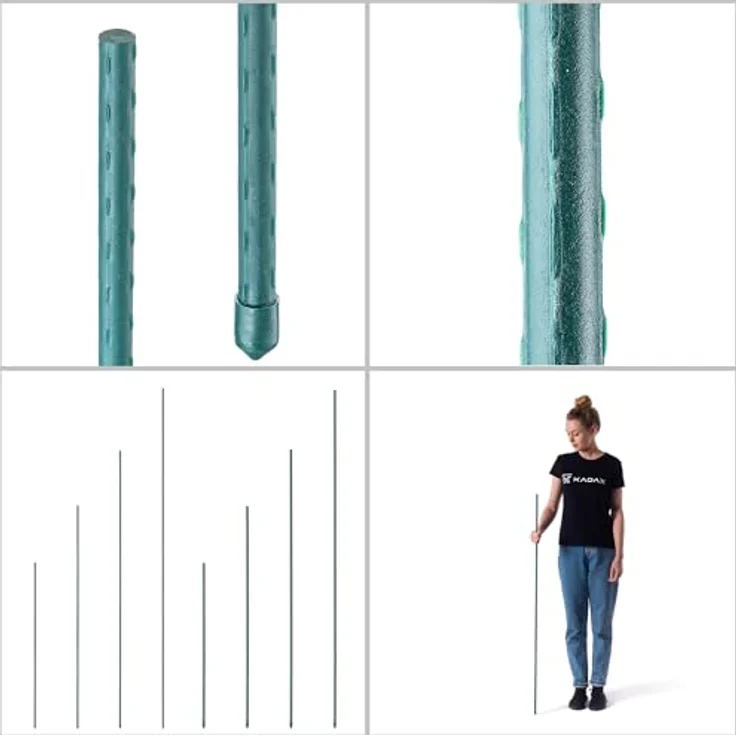 KADAX Pflanzstäbe 120 cm x 11 mm, 10er Set – Wetterfeste Stahl Pflanzenstützen für Garten, Stabil & Rostbeständig – Bild 5