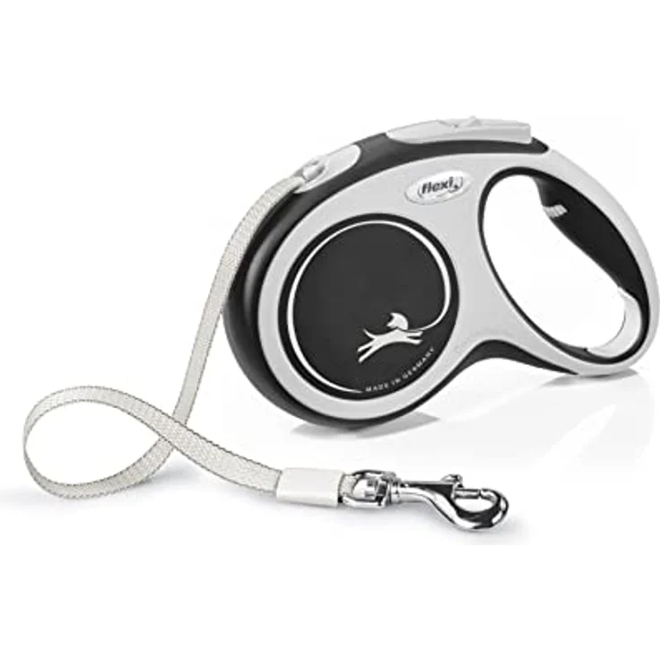 flexi - Rollschnur New Comfort Band - 5 Meter Läng, für Hunden bis 25 kg - Schwarz - 1 Stück – Bild 1