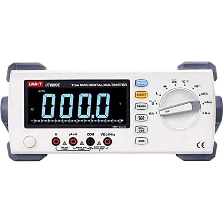 UNI-T UT8803E 100kHz 6000 Digits TRMS Digital-Tischmultimeter mit EBTN-Display, AC/DC, Leseauflösung 3⅚, Schnellste Testrate 3rdgs/s, USB, schwarz
