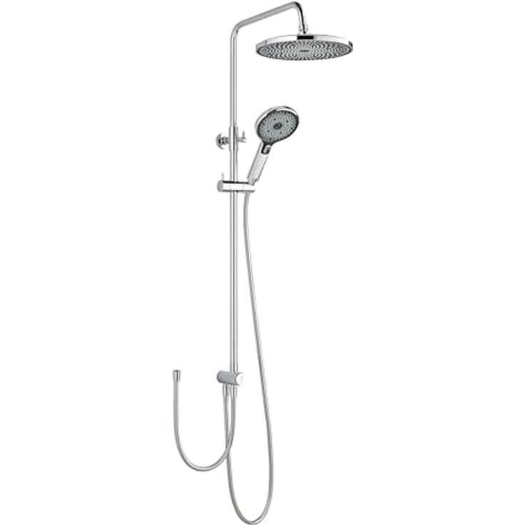 SCHÖNER WOHNEN-Kollektion Duschsystem BIELLA, Höhe 118 cm, Chrom, Regendusche mit 26 cm Durchmesser