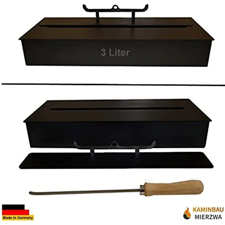 Kaminbau Mierzwa 3 Liter Bio Ethanol Brenner Schwarz für Gel und Ethanol Kamine – Bild 2