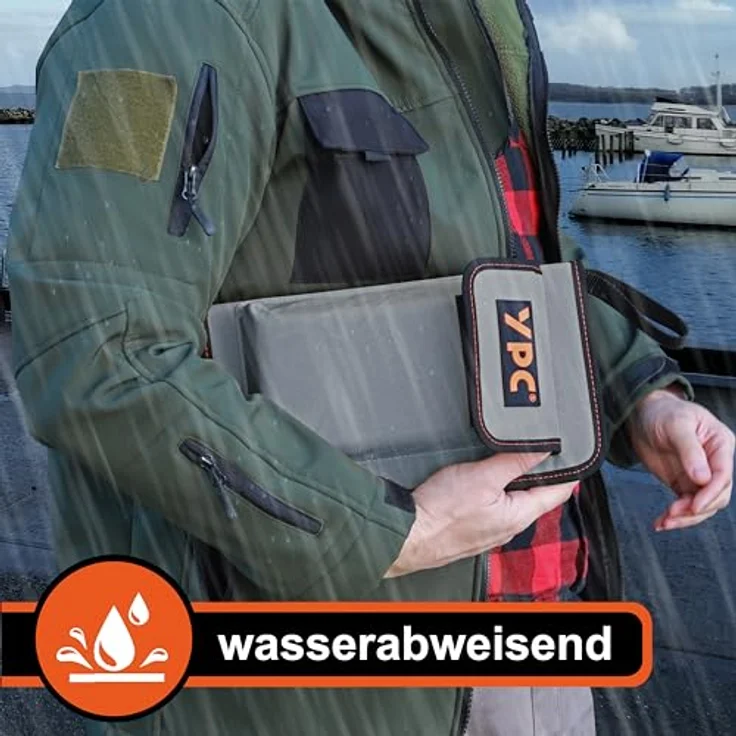 YPC ZipCaddy L – Werkzeugmappe mit 17 Halteschlaufen, großer Außentasche, wasserfestem Oxford 600D Material, in Khaki, Grau oder Blau – Bild 4