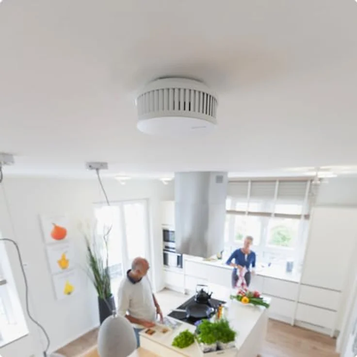 ABUS Funk-Rauchmelder RWM450 - Hitzemelder mit 12-Jahres-Batterie - 15 Melder vernetzbar - Q-Label & DIN EN14604 Zertifiziert - geeignet für Küchen - Weiß - 5er Set – Bild 5