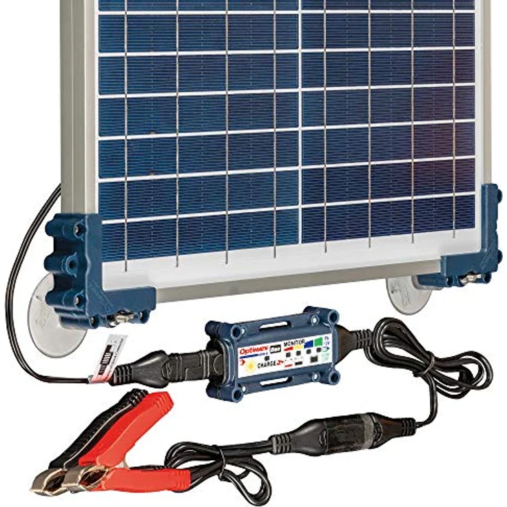 Tecmate Optimate Solar Duo 20W, Solarpanel Reise-Kit mit 6-Stufen Smart-Ladegerät für 12V Blei-Säure- und Lithiumbatterien, wetterfest – Bild 4