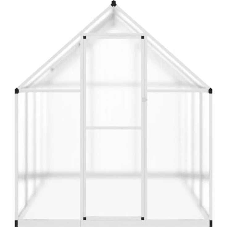 vidaXL Gewächshaus mit Fundamentrahmen Silber 224x169x195cm Aluminium, UV-beständige Platten, langlebig, begehbar – Bild 3
