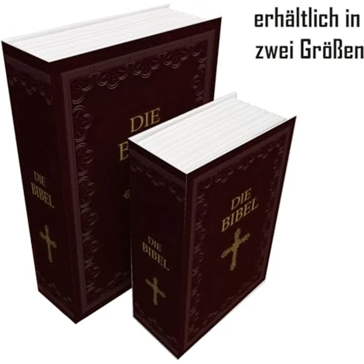 speecheese Buchtresor Bibel Booksafe DIE BIBEL, dunkelroter Einband mit goldenen Ornamenten und magnetischem Verschluss – Bild 5