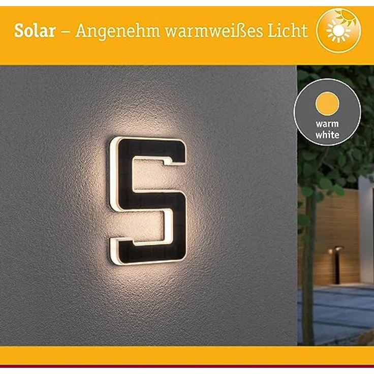 Paulmann Outdoor Solar Hausnummer 5 3000K IP44 Akku wechselbar – Bild 4