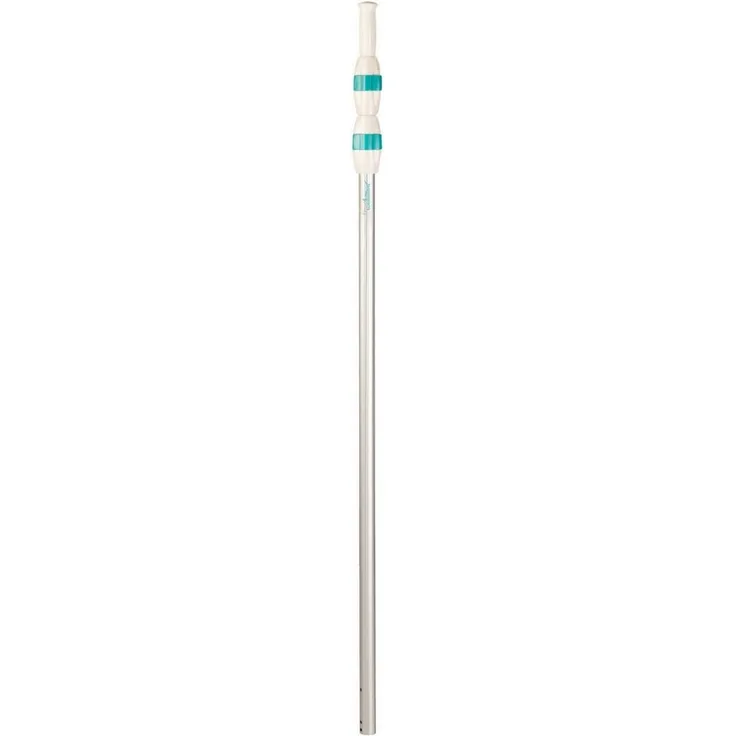 time4wellness Teleskopstiel Komfort Plus Pool Teleskopstange aus Aluminium, ausziehbar bis 3,60 m, silber